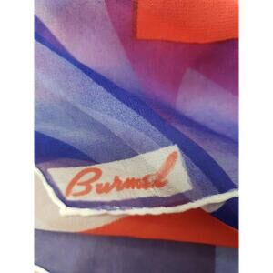 BURMEL VINTAGE HAND ROLLED GEOMETRIC PATTERN SCARF--15" x 45" MULTI-COLOR (B3)